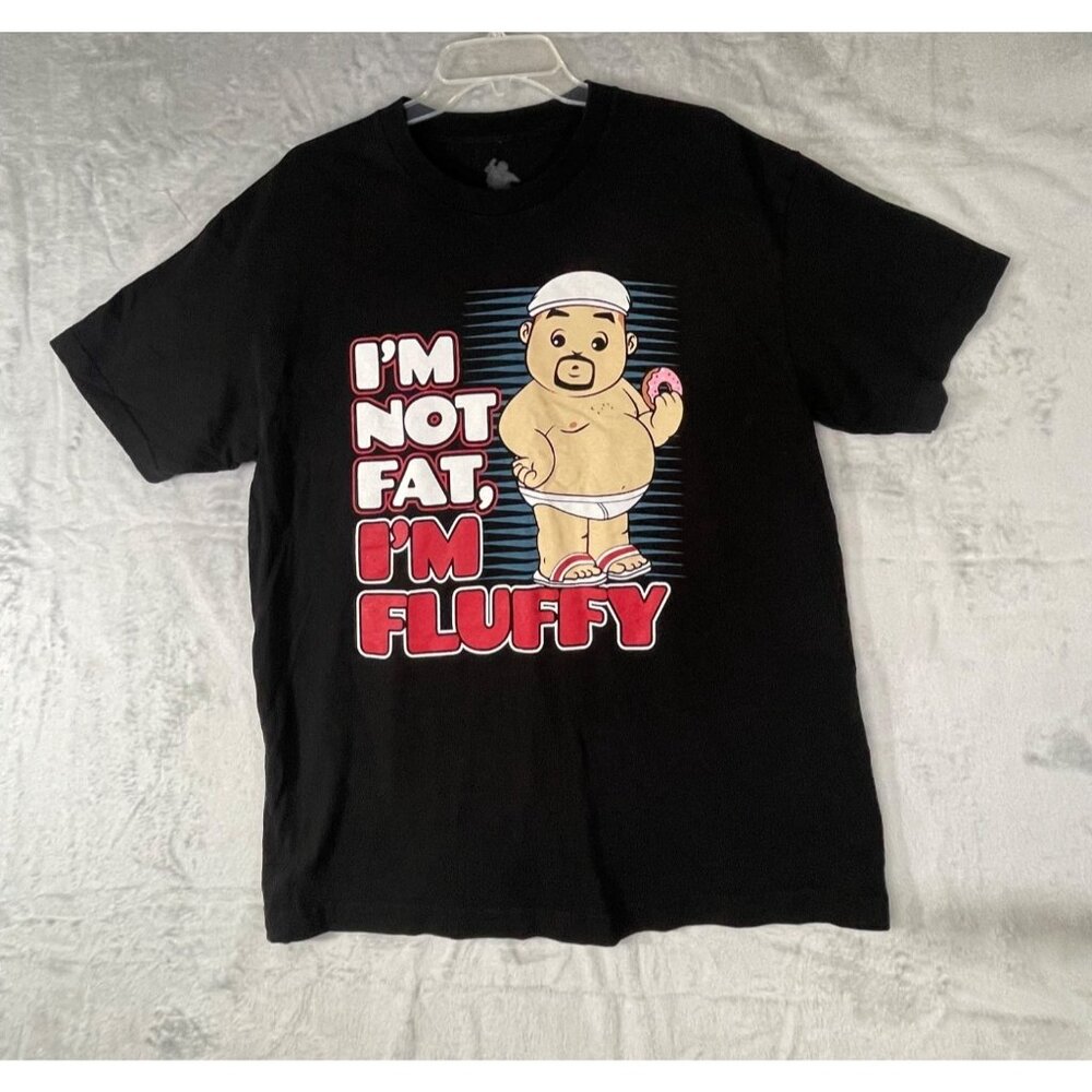 Fluffy Gabriel Iglesias Mens shirt Large " I'm not fat I'm Fluffy"